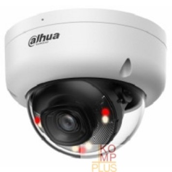 Видеонаблюдение DAHUA DH-IPC-HDBW1239E1P-A-IL-0280B-S6 Уличная купольная IP-видеокамера 2Мп, 1/2.8” CMOS, объектив 2.8мм, ИК 30м,LED 30м, IP67, IK08, металл