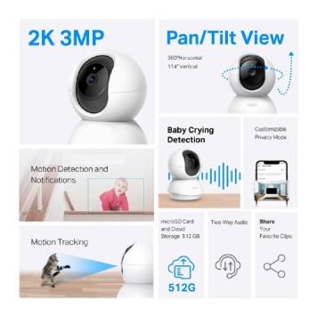 Цифровая камера TP-Link Tapo C210 Умная домашняя поворотная камера-1