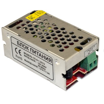 Цифровые камеры Falcon Eye FE-S-1,25/12 Открытый Блок питания. Входное напряжение 87-264V, Выходное 12V, Номинальный ток 1,25A, Рабочая температура -20 +60С, Габариты H=31/W=39/L=70, Вес 0,15кг.-1