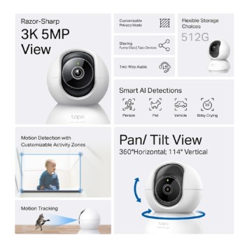 Цифровая камера TP-Link Tapo C230 Поворотно-наклонная беспроводная облачная IP-камера с ИИ -2