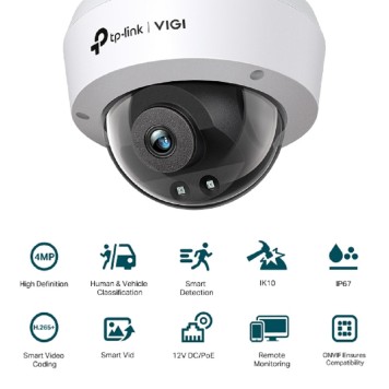 Цифровая камера TP-Link VIGI C240I(2.8mm) Купольная камера 4 Мп с ИК-подсветкой-1