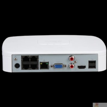 Видеорегистраторы DAHUA DHI-NVR2104-P-I2 4-канальный IP-видеорегистратор с PoE, 4K и H.265+, видеоаналитика, входящий поток до 80Мбит/с, 1 SATA III до 10Тбайт-1