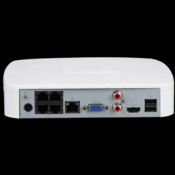 Видеорегистраторы DAHUA DHI-NVR2104-P-I2 4-канальный IP-видеорегистратор с PoE, 4K и H.265+, видеоаналитика, входящий поток до 80Мбит/с, 1 SATA III до 10Тбайт-1